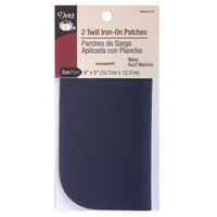 Iron on Twill Patches Navy 5in x 5in 2ct