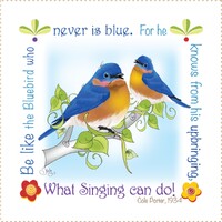 6in Art Panel - Bluebirds
