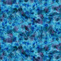 Botanics - Wide Back - Batik Foliage Blue 108in Wide