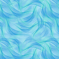 Electric Ocean - Aqua Abstract Dotty Waves