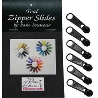 Zipper Slides-6 pack- Black