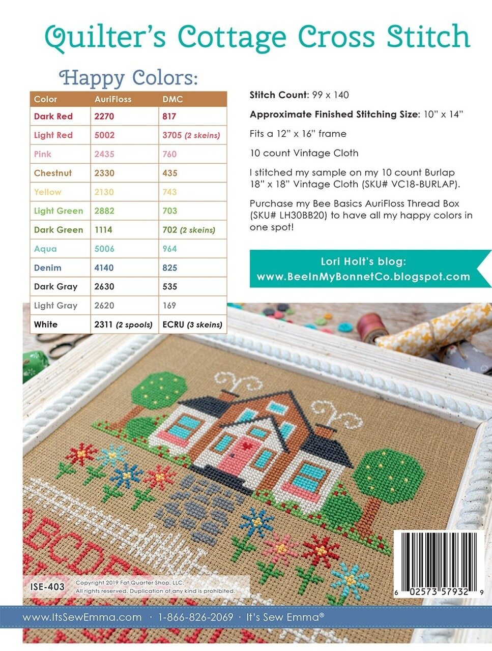 Lori Holt - Quilters Cottage Cross Stitch Pattern