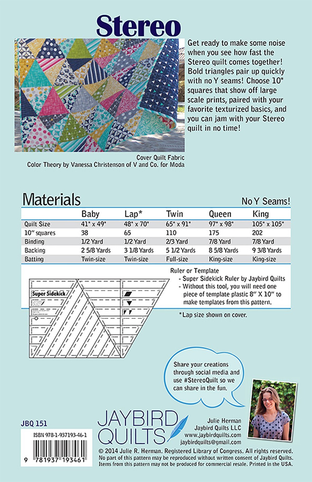 Jaybird Quilts Stereo Quilt Pattern