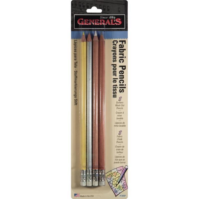 General Brand Quilt / Fabric Marking Pencils White,Yellow,Silver,Grey
