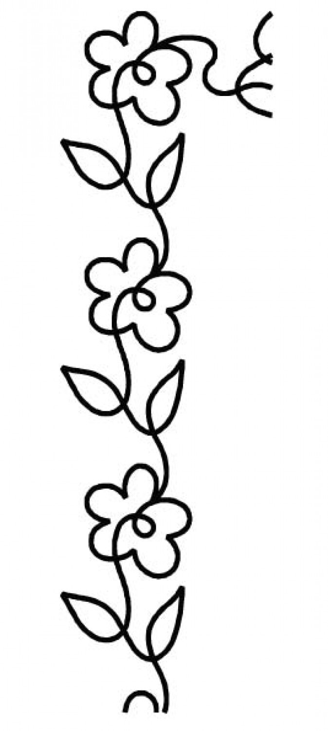 7″ Border Flower & Leaf – EZ Mark Stencils – Quilt Stencils