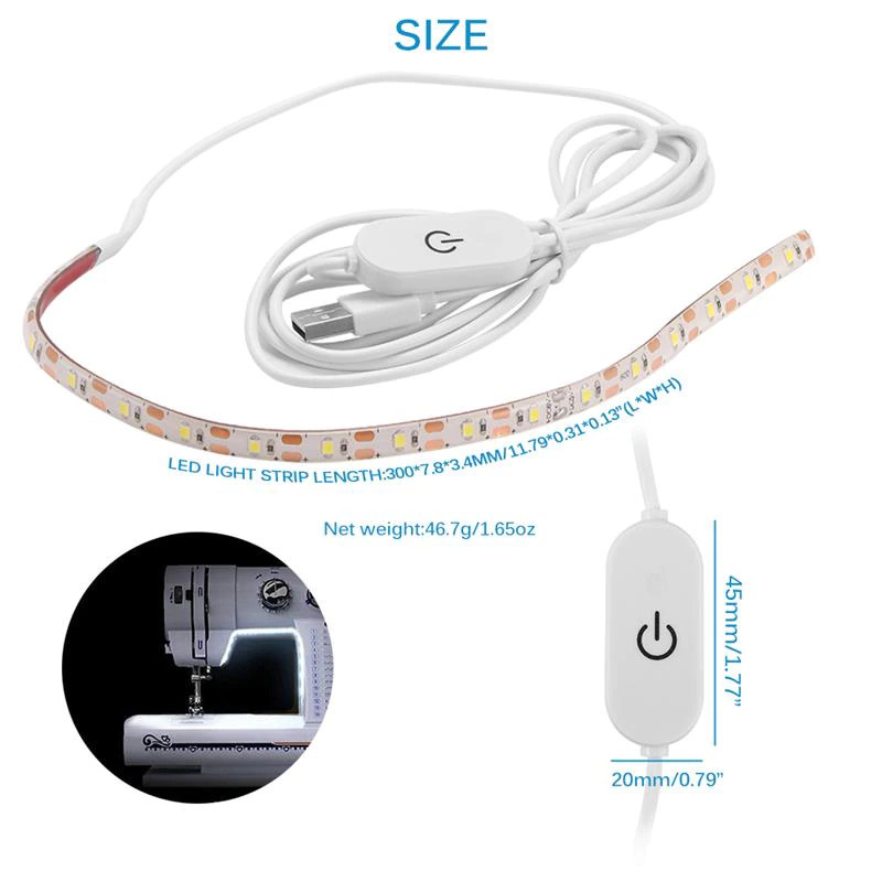 Sewing Machine LED Light Strip Light Kit. Designed to fit most Sewing  Machines