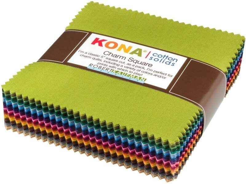 Kona Cotton Solids Dusty Colourstory Charm Squares 5in x 101 Charm