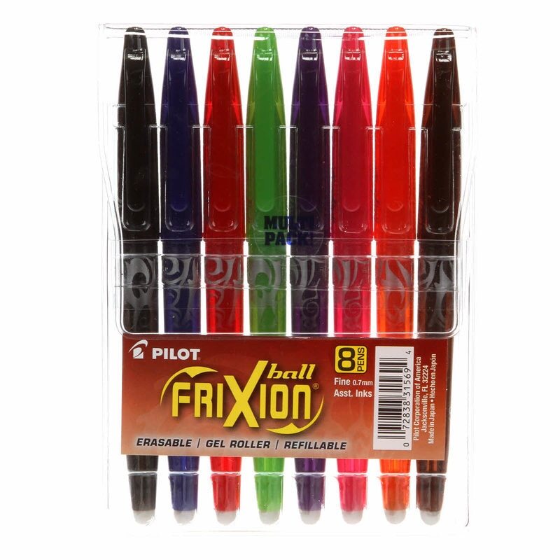 Frixion Pen Assortment 8 packFine Point .07mm Heat Erase
