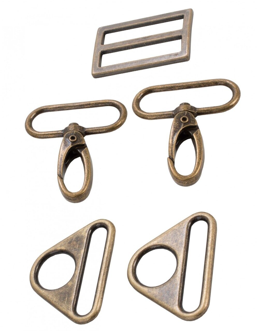 Bag Hardware Set Antique Brass 11/2inTriangle