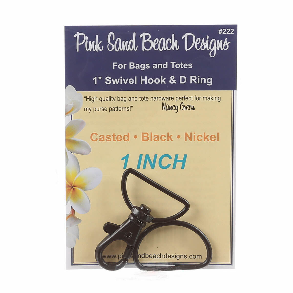 Swivel Hook and D Ring - Black Nickel 1-inch