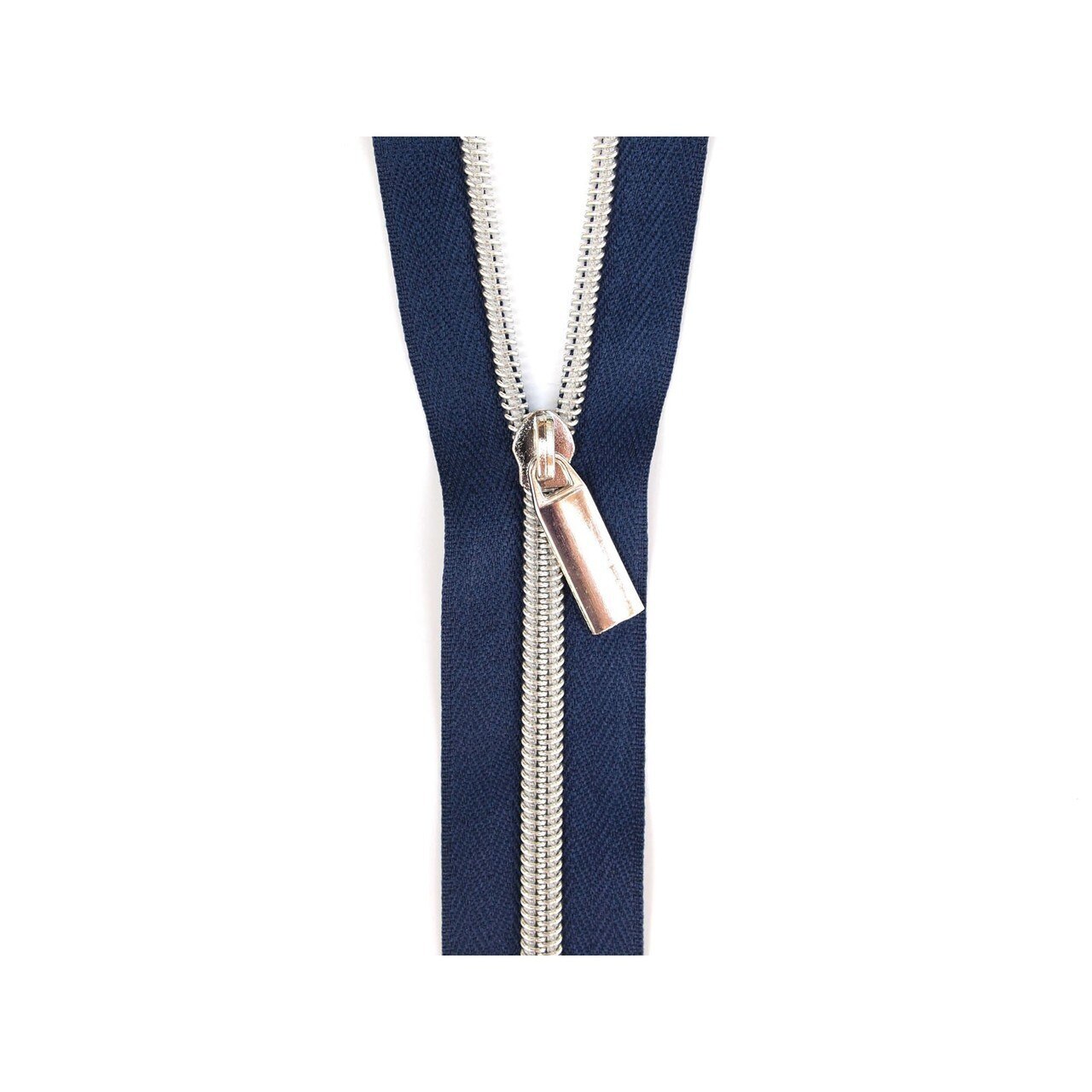 Sallie Tomato Zippers By The Yard Navy Tape Nickel Teeth 5