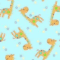 Comfy Flannel - Blue Giraffes