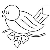 Quilt Stencil Blue Bird 6 inch