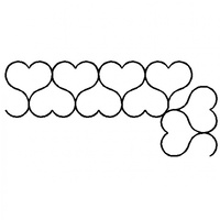 Quilt Stencil Heart Border 2in