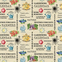 Old Farmers Almanac Floral Words Beige