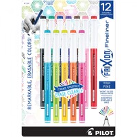 Frixion Fineliner 12pk - Assorted Colours