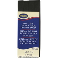 Extra Wide Double Fold Bias Tape- Black