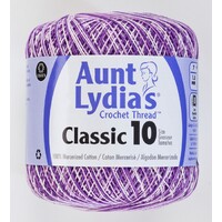 Aunt Lydias Crochet Thread -Variegated Purples