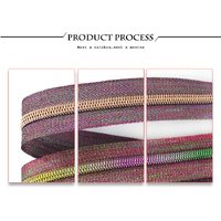 Irridescent Tape with Rainbow Teeth Zippers No 5