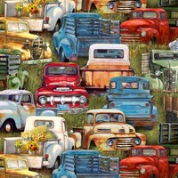 Green Vintage Trucks Packed