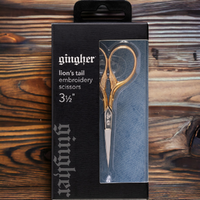 Gingher 3 1/2in Goldhandle Lions Tail Embroidery Scissors