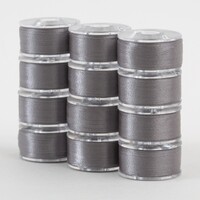SuperBobs Polyester Bobbin 12pk Class 15 GRAY