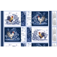 Home to Roost Placemat Panel -24in repeat