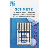 Schmetz Sewing Machine Needles - Super Nonstick Needle 80/12 Machine Needle  5 Pack
