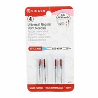 Singer Universal Regular Point Needles 90/14 (4) for Woven Fabrics