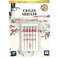 Organ Embroidery Size 75/11 Needles-  pk5