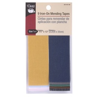 Iron on Mending Tapes 9 Assorted Colors 1 1/2in x 13in