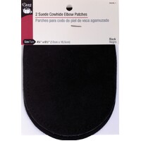 Suede Cowhide Elbow Patches - Black