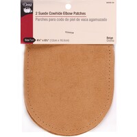 Suede Leather Elbow Patches - Beige