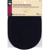 Suede Cowhide Elbow Patches - Navy