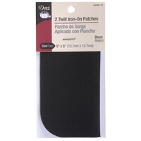 Iron on Patch Black 5in x 5in 2ct
