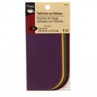 Twill Patches 5in X 5in - 4 School Colour Assortment