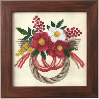 Seasonal Flower CROSS STITCH KIT- New Year's Wreath Camellia