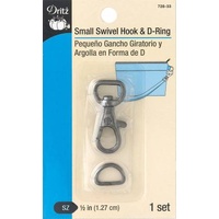 Small Swivel Hook & D-Ring GUNMETAL