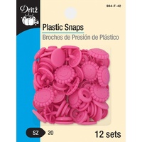 Snaps-Plastic Hot Pink Flowers