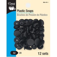 Snaps-Plastic Black Round