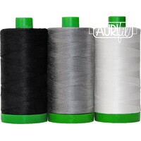 Aurifil  African Penguin Black and White 40wt