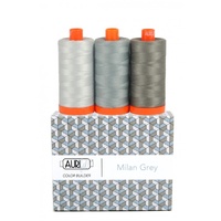 Aurifil  3pc set Milan Grey 50wt