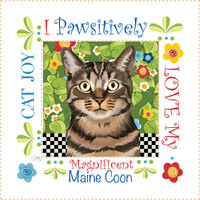 6in Art Panel - MAINE COON CAT
