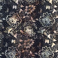 Tonga Batik - Jet Large Peony And Cherry Blossom