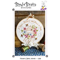 Flowers, Bees, Honey Embroidery Wall Hanging