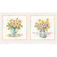 Boots and Blooms - Blue Boot Pillow Panel