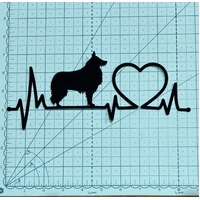 Border Collie Heart Silhouette