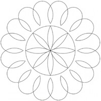 Quilt Stencil - Flower Circle 7IN