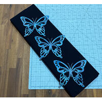 Blue Batik Butterfly Silhouette - Set of 3