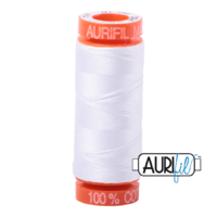 Aurifil 50 wt Cotton Mako 200 m -White